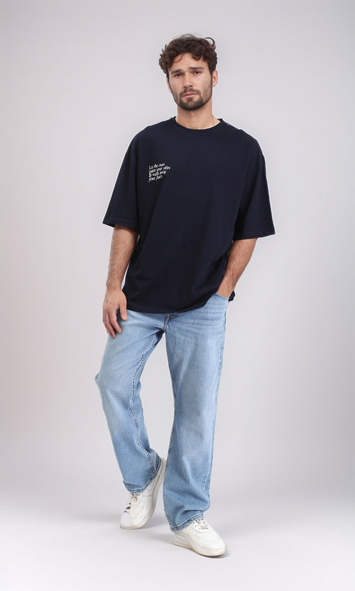 R209419 - Slip On Printed Summer Tee - Navy Blue