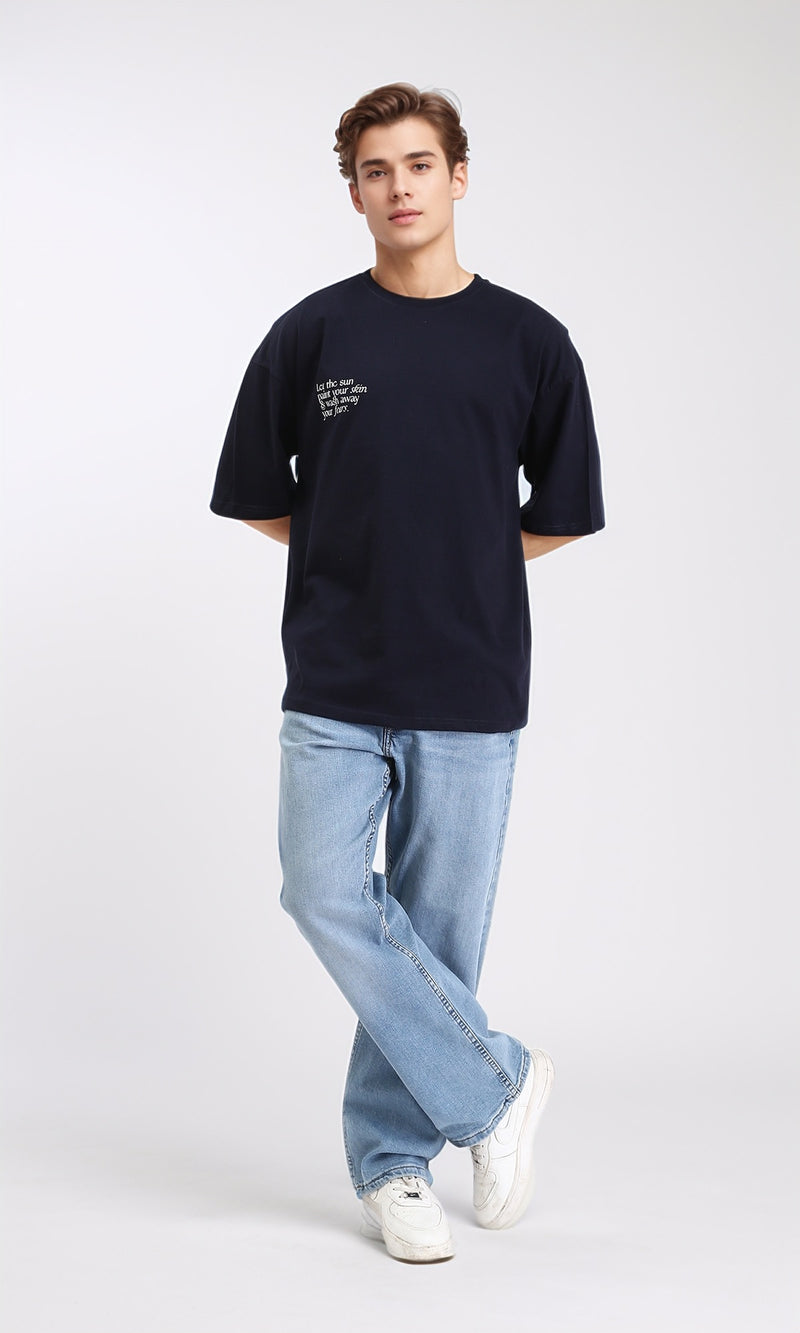 R209419 - Slip On Printed Summer Tee - Navy Blue