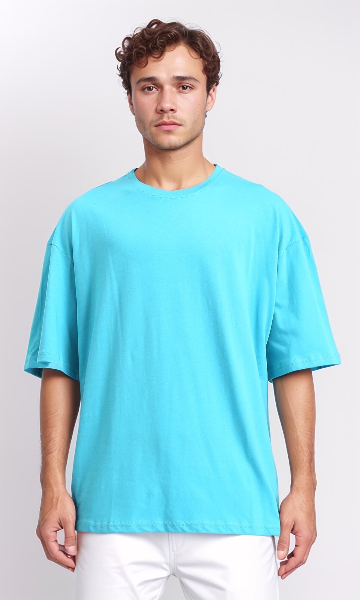 Crew Neck Slip On Basic Tee - Sky Blue