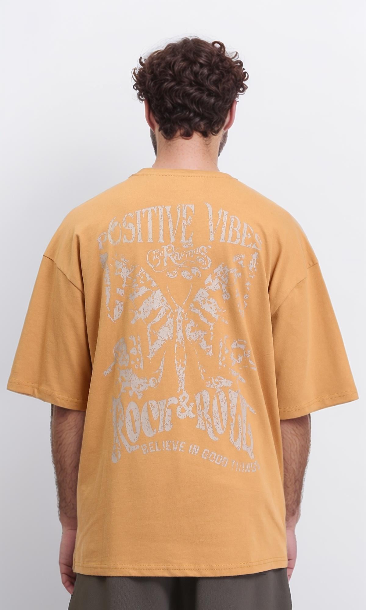 R209421 - "Rock & Roll" Printed Comfy Tee - Goldenrod