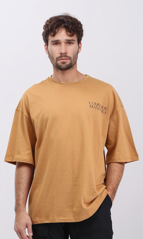 R209422 - Crew Neck Printed Summer Tee - Goldenrod