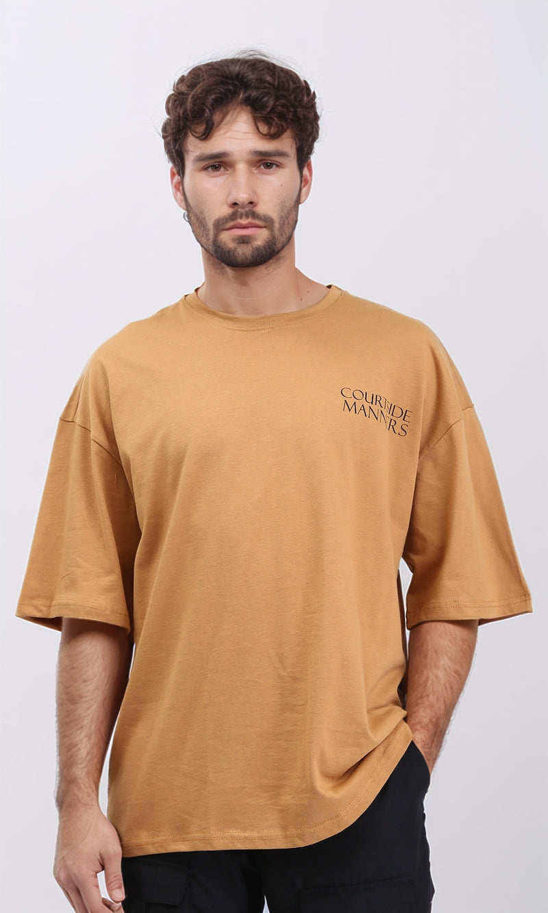 R209422 - Crew Neck Printed Summer Tee - Goldenrod