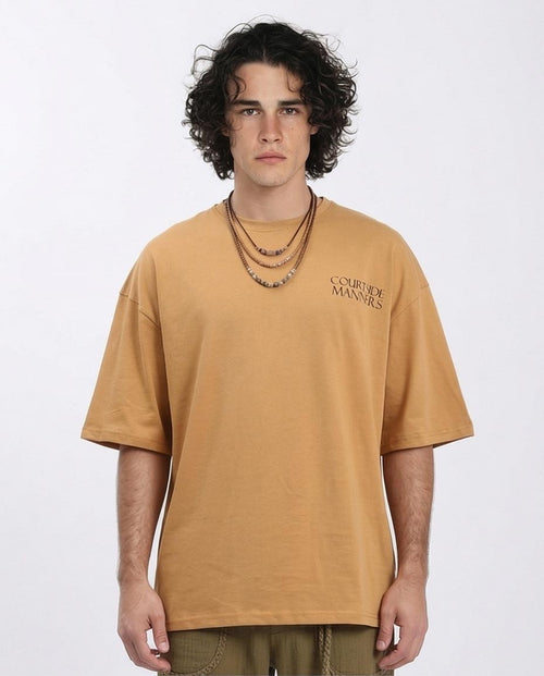 Courtside Manners Oversized T-Shirt In Ochre