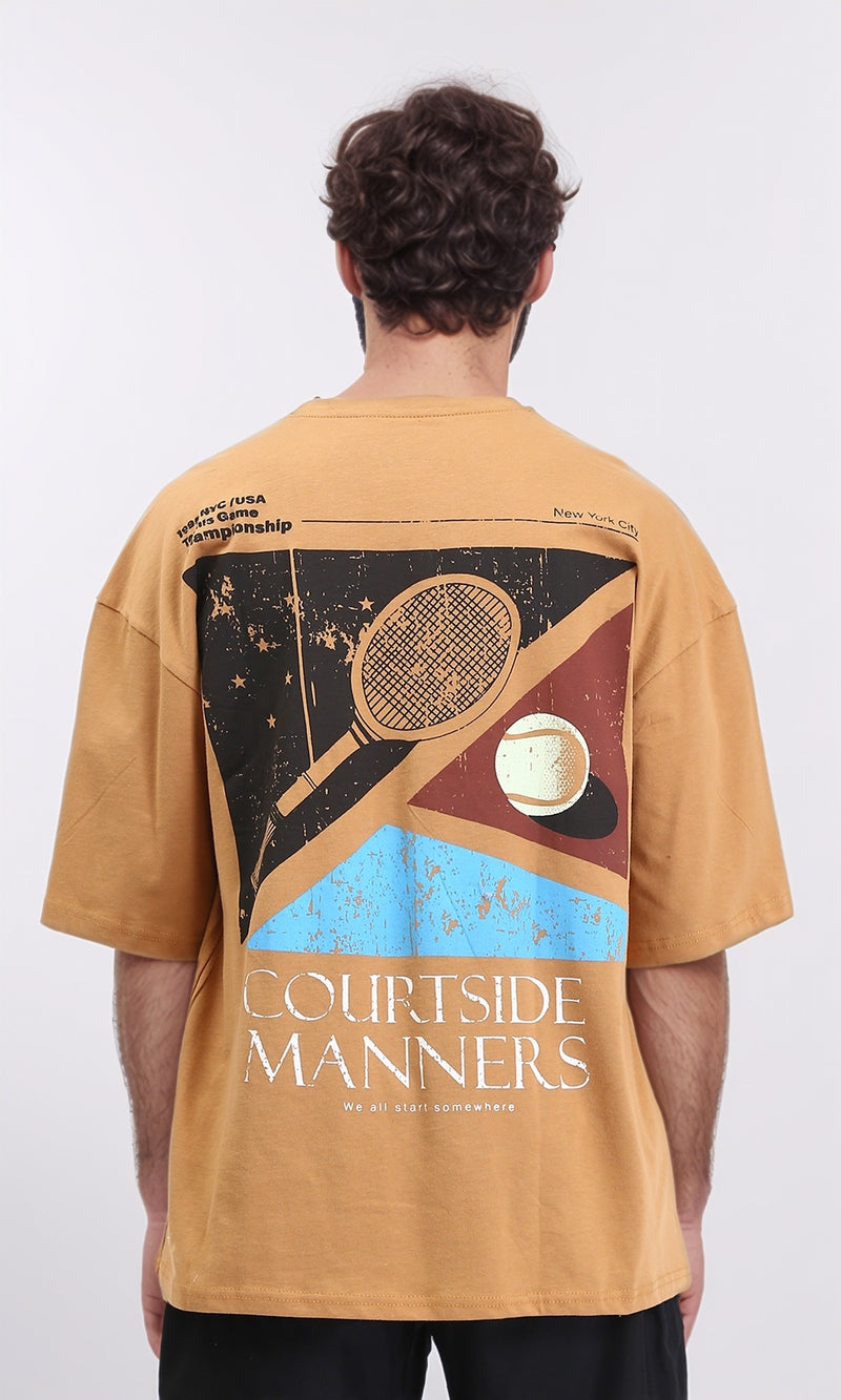 R209422 - Crew Neck Printed Summer Tee - Goldenrod