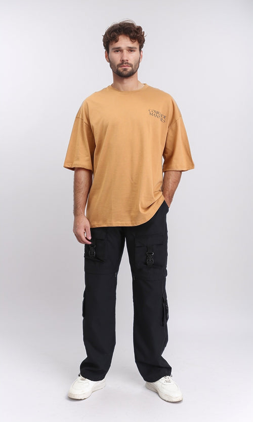 R209422 - Crew Neck Printed Summer Tee - Goldenrod