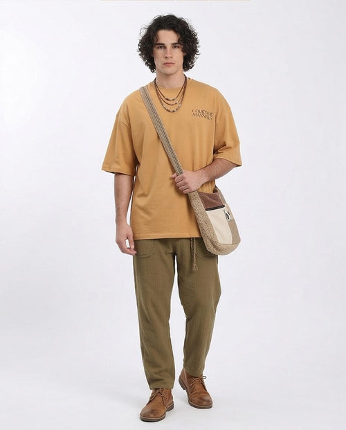 Ravin | Courtside Manners Oversized T-Shirt in Ochre - R209422
