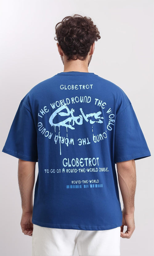 R209423 - Crew Neck Printed Summer Tee - Dark Blue