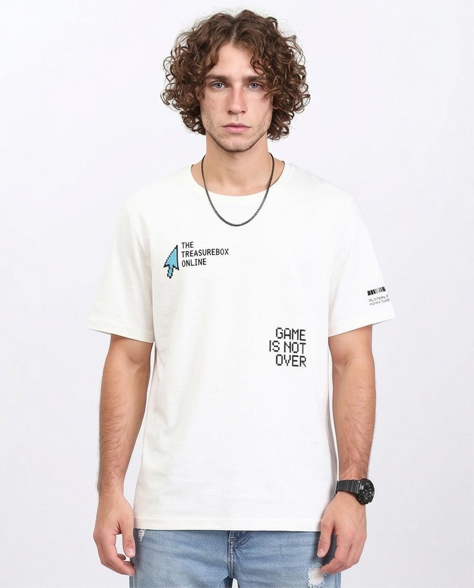 Pixel-Art "legendary" Graphic Tee - White