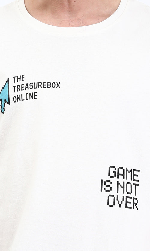 R209424 - "Game" Slip On Printed Tee - White