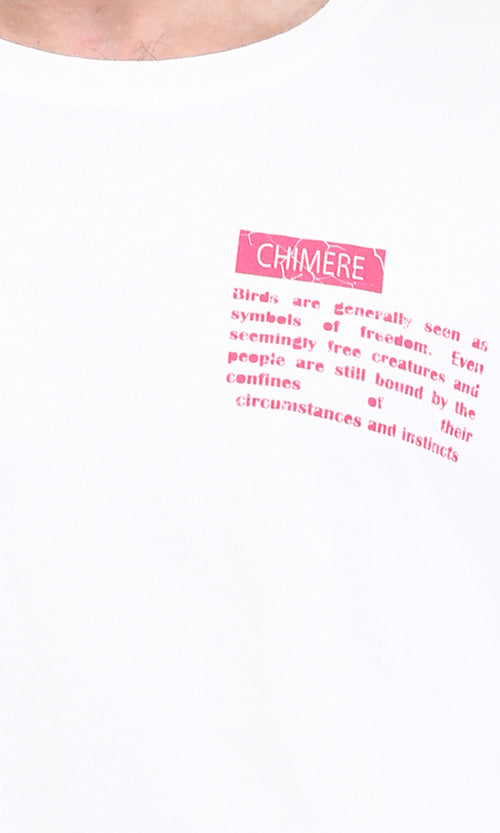 R209425 - Short Sleeves Slip On Printed Tee - White