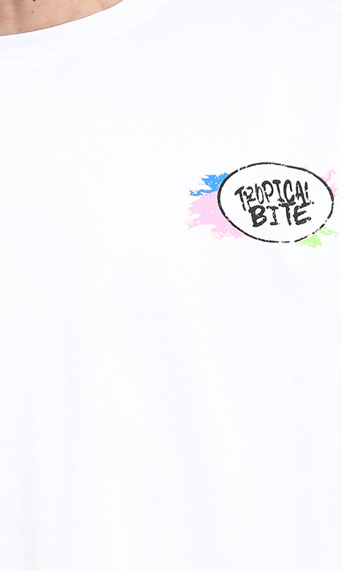 R209427 - Front & Back Crew Neck Cotton Tee - White