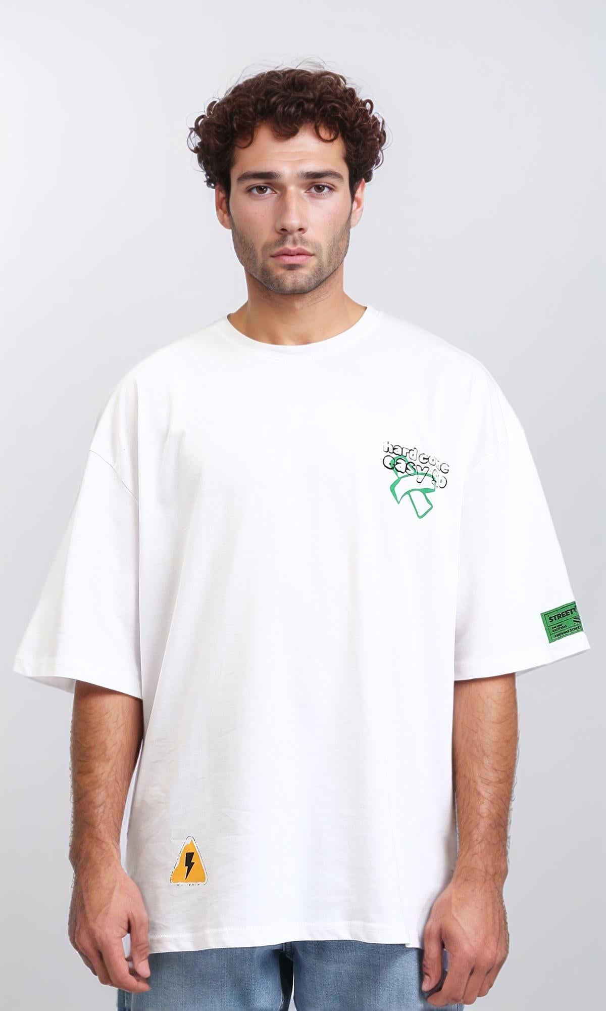 Crew Neck Slip On Cotton Tee - White
