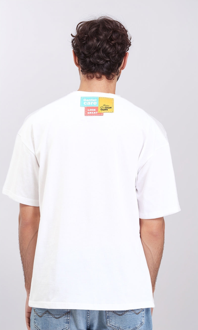 R209429 - Cotton "Worth Having" Printed Tee - White