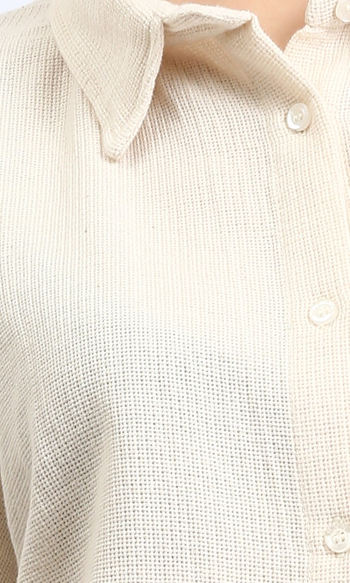 R209432 - Relaxed Elbow Sleeves Short Shirt - Light Yellow