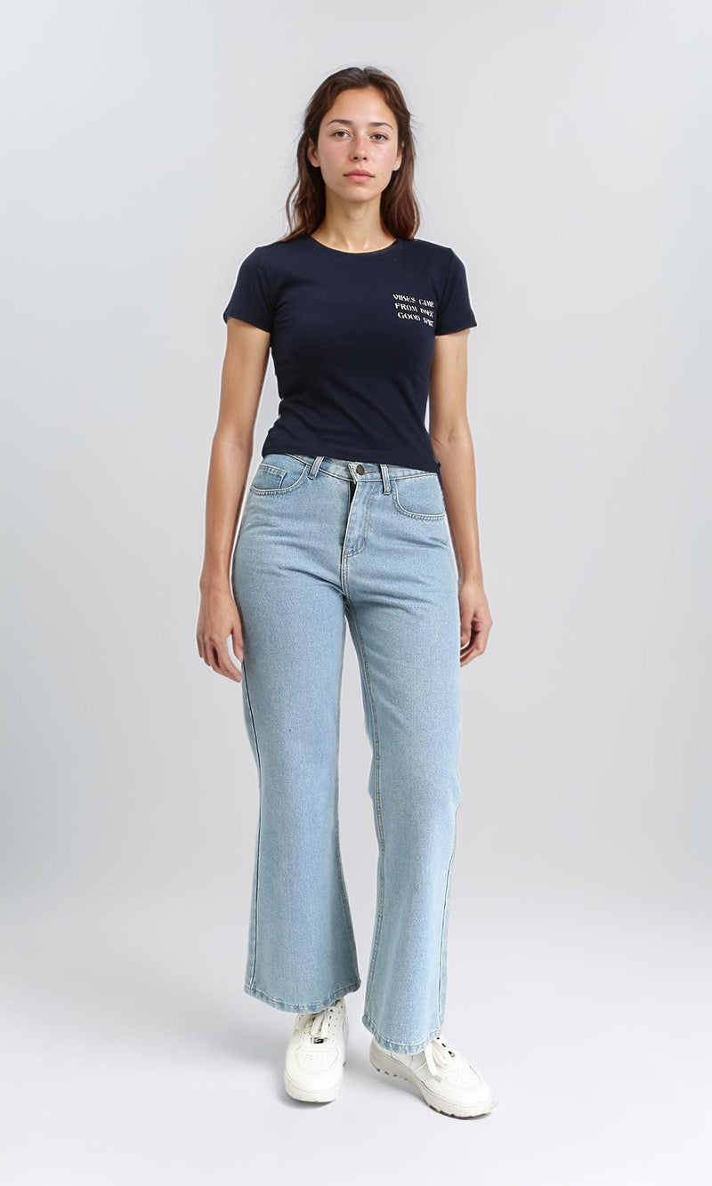 R209433 - Regular Fit Short Sleeves Summer Tee - Navy Blue