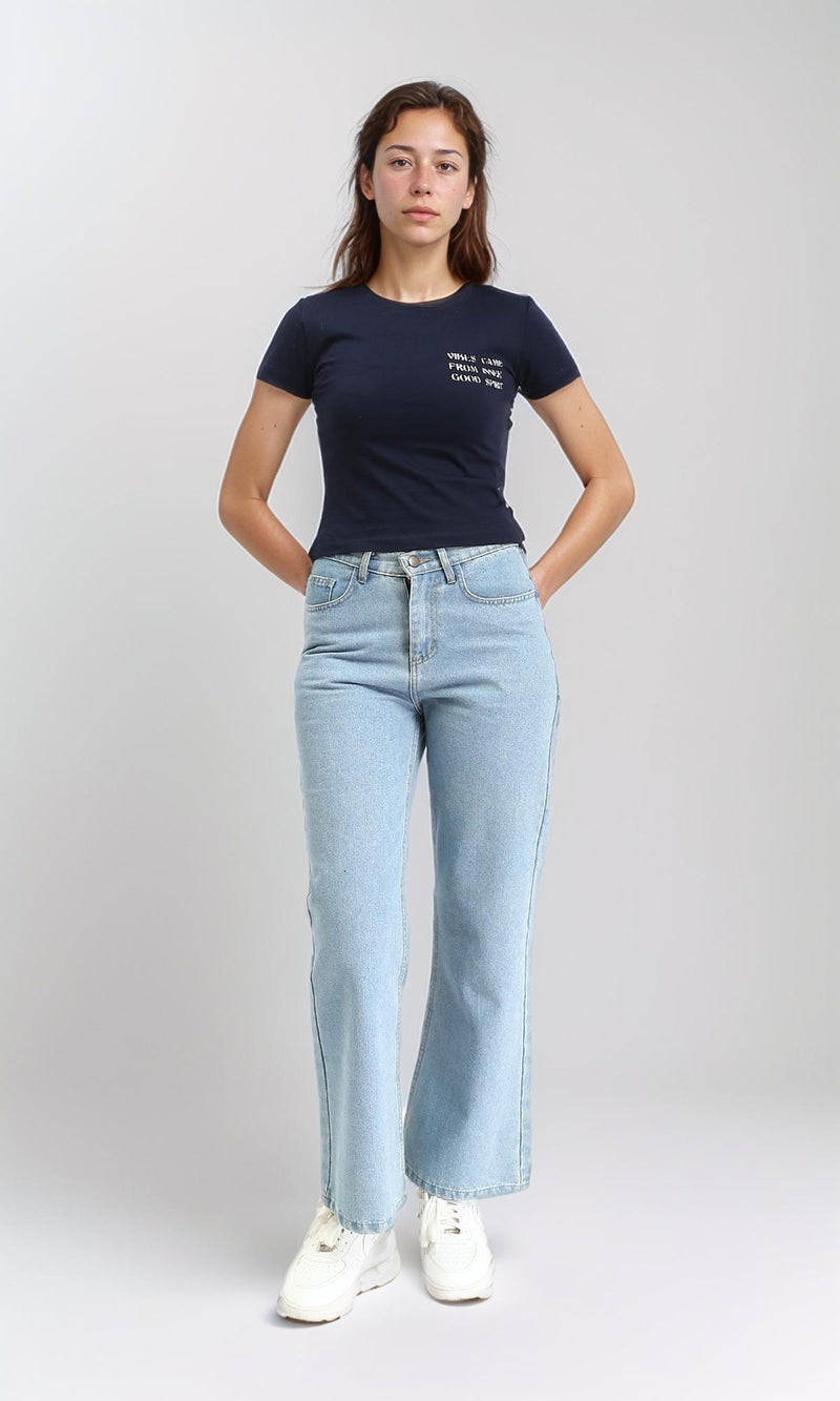 R209433 - Regular Fit Short Sleeves Summer Tee - Navy Blue