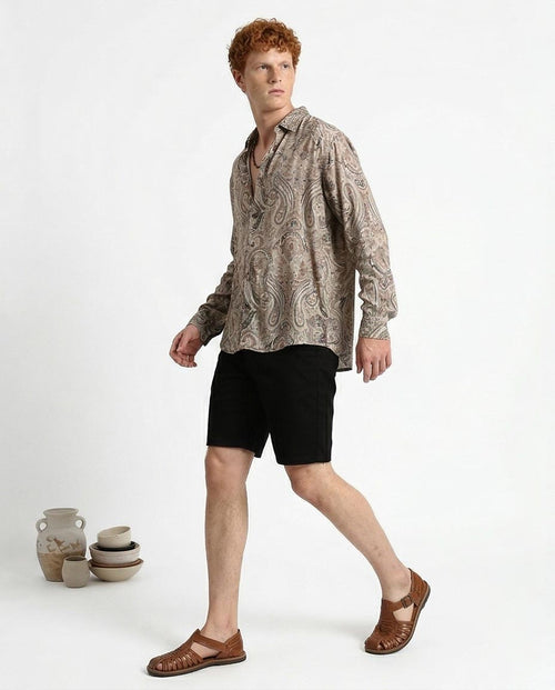 Ravin Men's Slim-Fit Chino Shorts - Classic Black Casual Shorts for Summer & Travel - Black - R209459