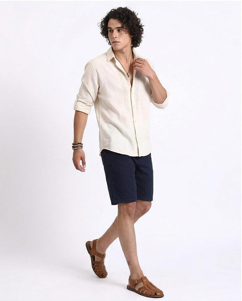 Ravin Men’s Tailored Navy Chino Shorts – Slim Fit Casual Classic - R209460