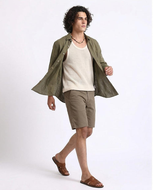 Ravin Men's Slim-Fit Chino Shorts in Khaki – Essential Summer Everyday Wear - R209461