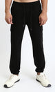R209467 - Slip On Regular Solid Cargo Pants - Black