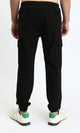 R209467 - Slip On Regular Solid Cargo Pants - Black