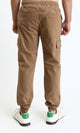 R209470 - Slip On Regular Solid Cargo Pants - Light Brown