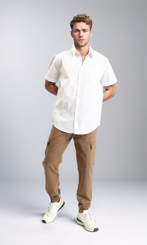 R209470 - Slip On Regular Solid Cargo Pants - Light Brown