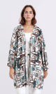 R209476 - Patterned Long Sleeves Summer Cardigan - Mint & Brown