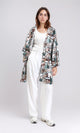 R209476 - Patterned Long Sleeves Summer Cardigan - Mint & Brown