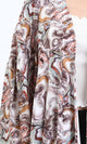 R209478 - Patterned Slip On Summer Cardigan - Brown & Orange