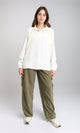 R209485 - Long Sleeves Shirt with Front Pocket - Off-White