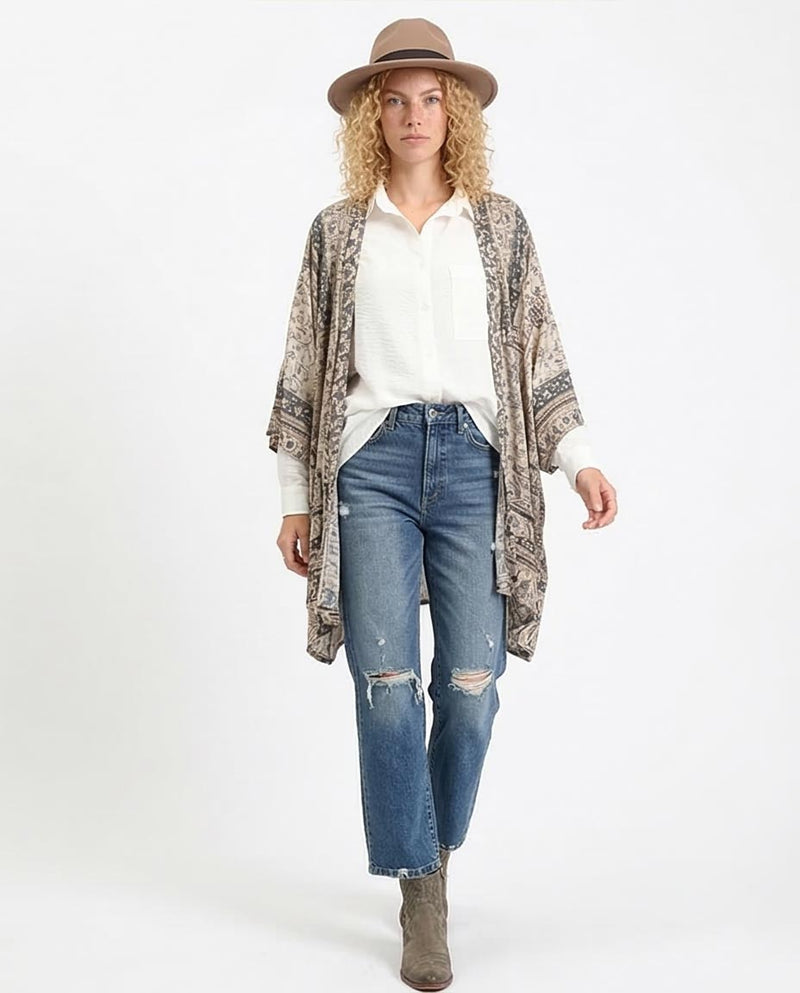 Ravin Women’s Relaxed Crinkle-Texture Button-Down Shirt – Oversized Long Sleeve with Roll-Tabs - Off-White - R209485