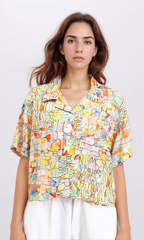 R209486 - Colorful Patterned Summer Shirt - Multicolour