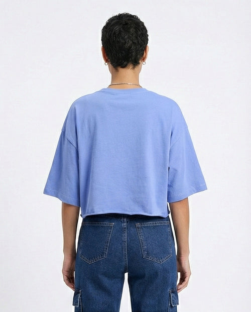 R209489 - "Orange Soda" Printed Cotton Tee - Lavender Blue