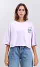 R209490 - Casual Printed Slip On Tee - Light Purple