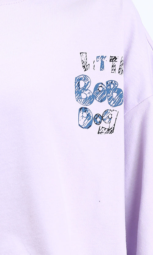 R209490 - Casual Printed Slip On Tee - Light Purple