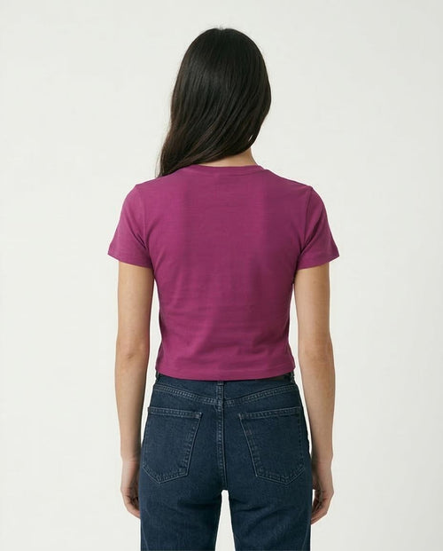 Ravin Women’s "Align With The Divine" Cropped Graphic T-Shirt – Berry - R209491