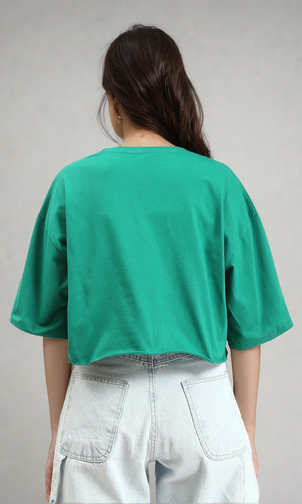 R209492 - Relaxed Fit Printed Cotton Tee - Green