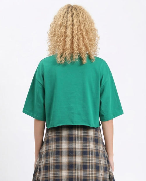 Ravin | Women’s "Worts Mistake" Boxy Crop Graphic Tee - Green - R209492