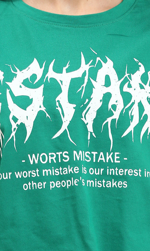 R209492 - Relaxed Fit Printed Cotton Tee - Green