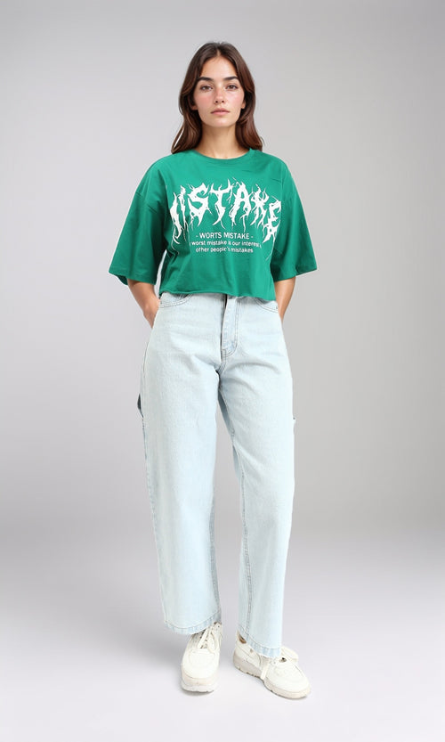 R209492 - Relaxed Fit Printed Cotton Tee - Green