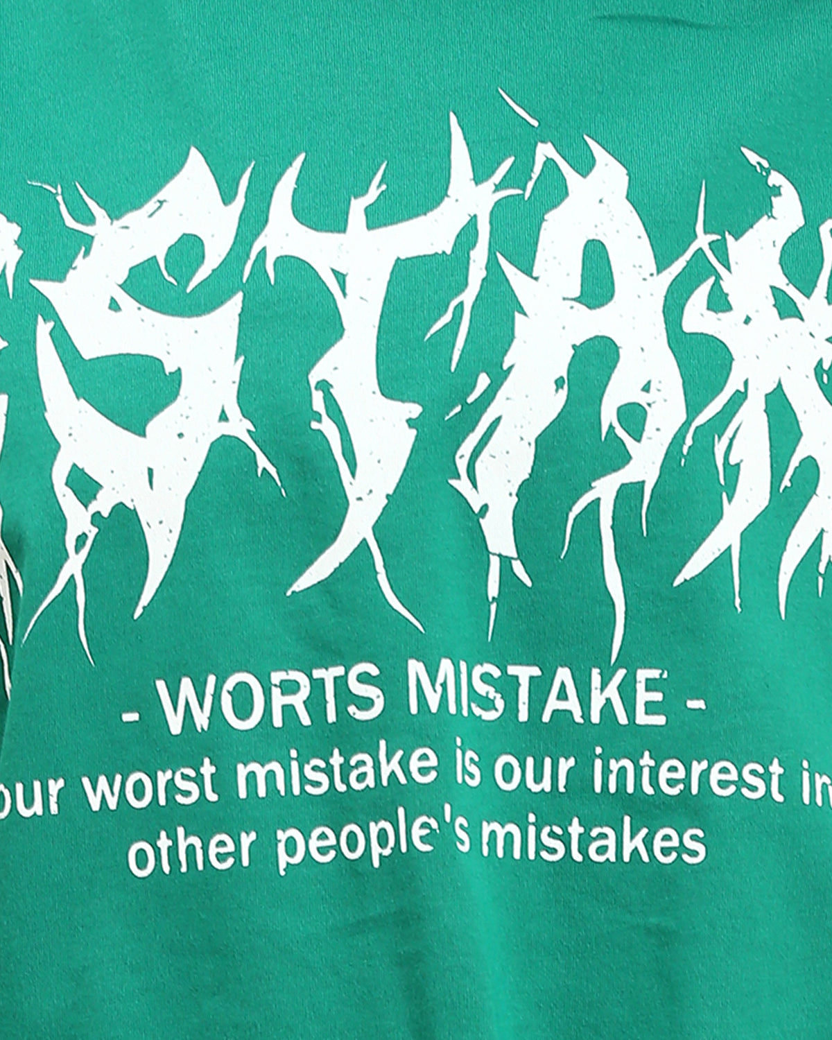 Ravin | تيشيرت "Worts Mistake" Boxy قصير بطبعة جرافيك حريمي - أخضر - R209492