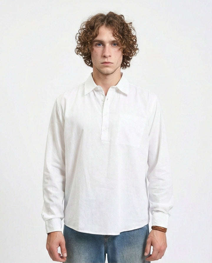 Men's Long Sleeve Shirt - White