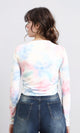 R209821 - Long Sleeves Comfy Colorful Floral Top - Pastel Colors