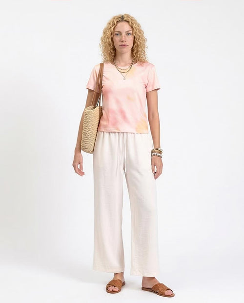 Ravin Women’s Watercolor Dream Crewneck Tee – Peach & Blush - R209827