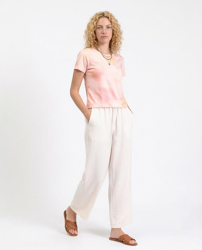 Ravin Women’s Watercolor Dream Crewneck Tee – Peach & Blush - R209827