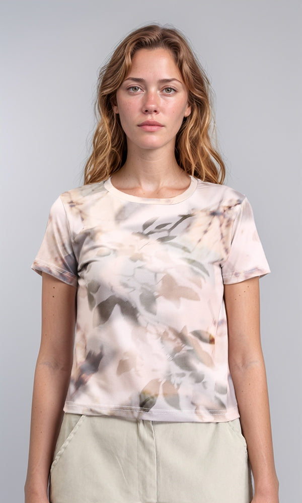 R209829 - Patterned Short Sleeves Regular Tee - Multicolor