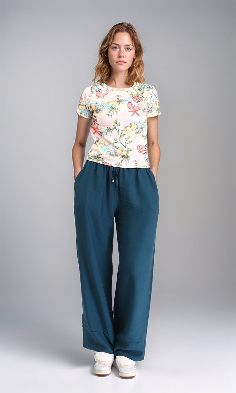 R209831 - Slip On Summer Patterned Tee - Multicolor