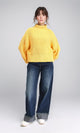 R209878 - High-Neck Chunky Knit Pullover - Yellow