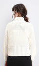 R209882 - Long Sleeves Knitted Pullover with Ribbed Hem - Off-White